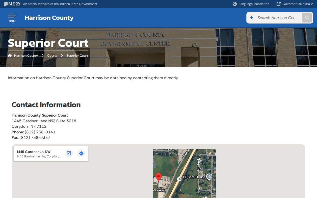 Harrison County active warrant Superior Court information