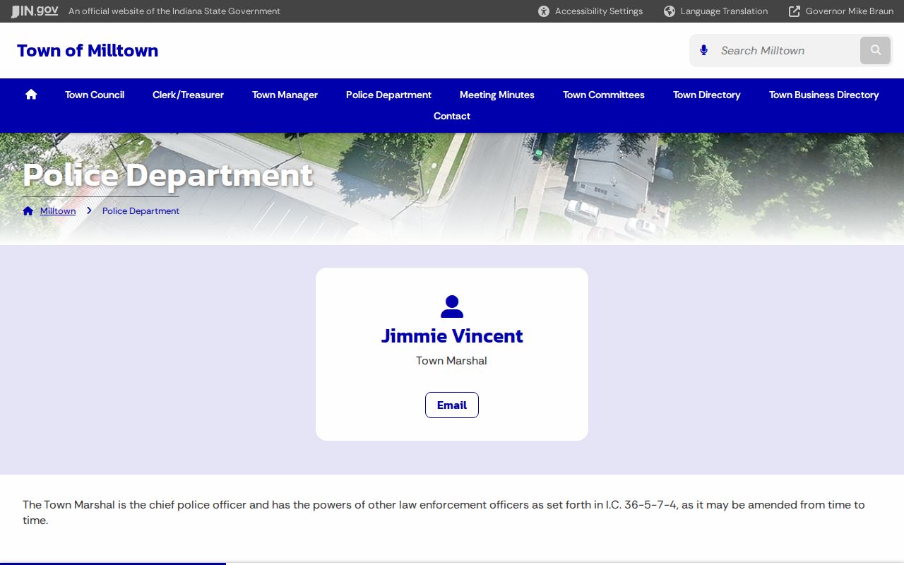Milltown warrant records official police contact source