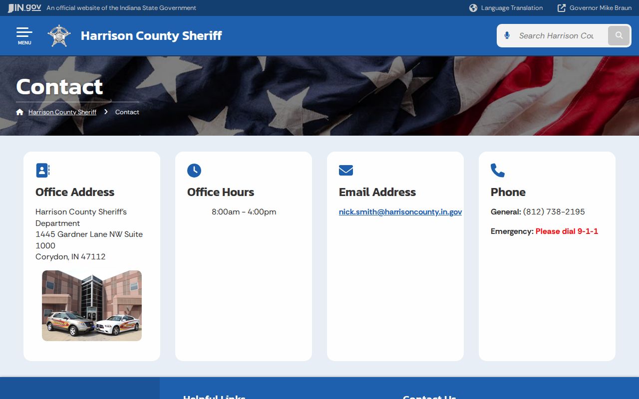 Harrison County warrant records Sheriff contact details